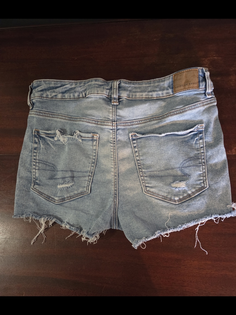 American Eagle Outfitters Light Blue Distressed Denim Shorts EUC